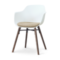 Nolon Nena-Liz Eetkamerstoel Wit met Nougatbruin Zitkussen Walnoot