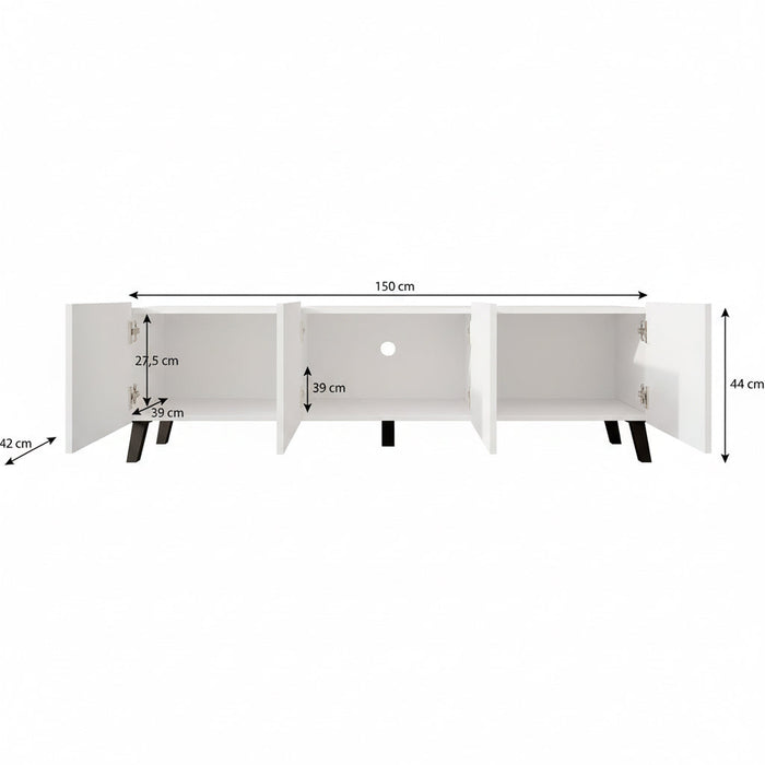 Meubella - TV-Meubel Pepinos 2 - Wit - 150 cm