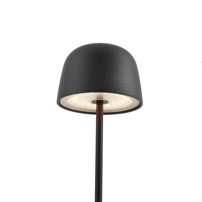 QAZQA Tafellamp zwart incl. LED oplaadbaar met laadstation IP65 -