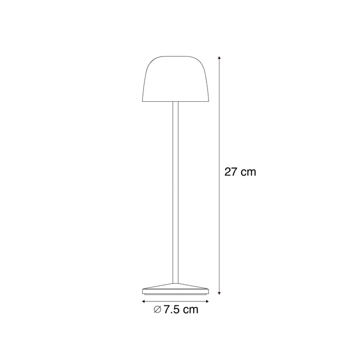 QAZQA Tafellamp zwart incl. LED oplaadbaar met laadstation IP65 -