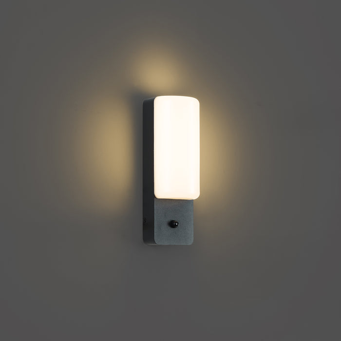QAZQA Buiten wandlamp zwart met schemersensor incl. LED - Shift