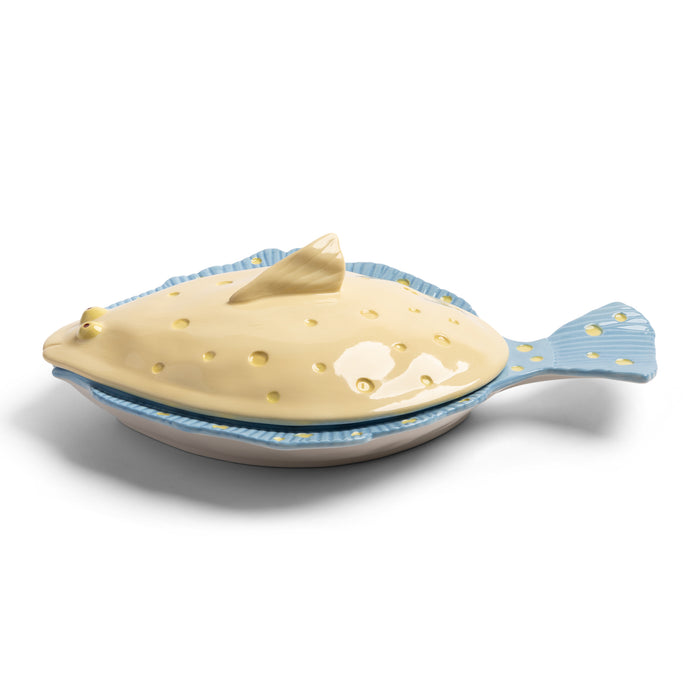 &k amsterdam Plaice Schaal met Deksel - Geel