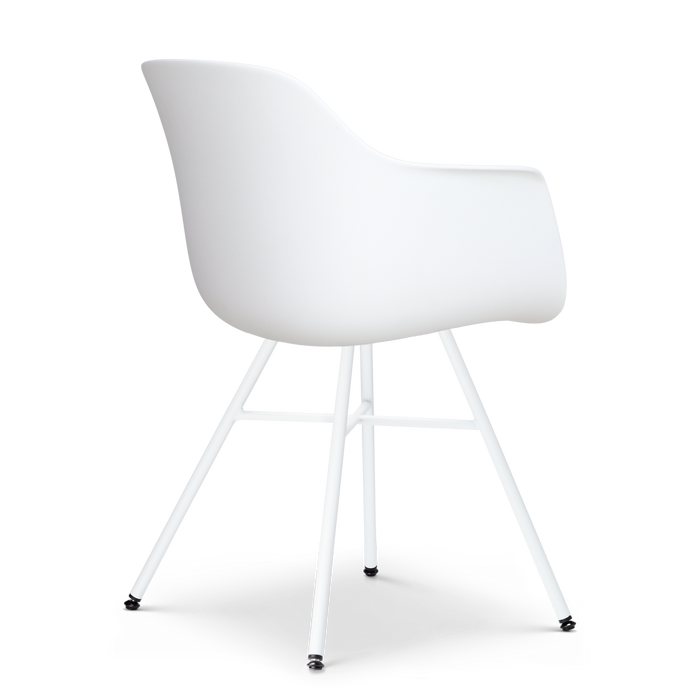 Nolon Noa-Liz Eetkamerstoel Wit met Nougatbruin Zitkussen Wit