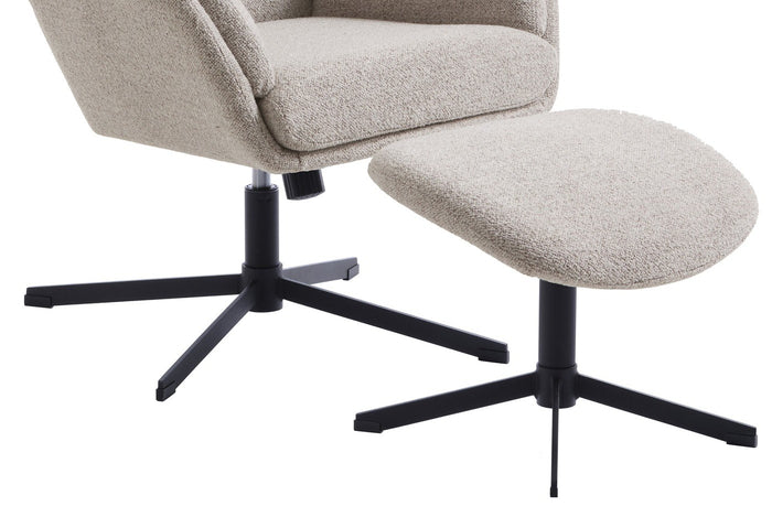 Giga Living - Fauteuil Off White - Incl. Voetenbank - Sifton