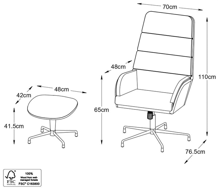 Giga Living - Fauteuil Off White - Incl. Voetenbank - Sifton