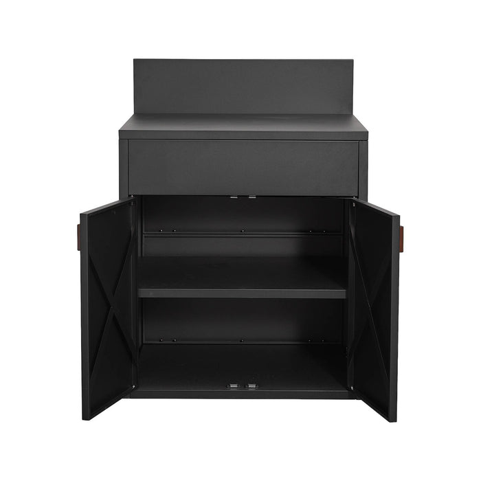 sweeek - Stalen buitenkeuken 3 modules met gasbarbecue 4 branders