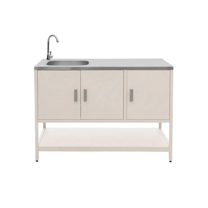 sweeek - Buitenkeuken 3 modules met gasbarbecue staal