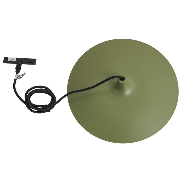 QAZQA Retro hanglamp groen voor railsysteem 1-fase - Slimline Panzi