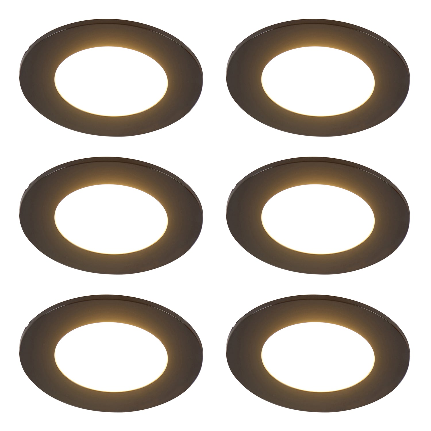 QAZQA Set van 6 moderne inbouwspots zwart incl. LED 3-staps dimbaar