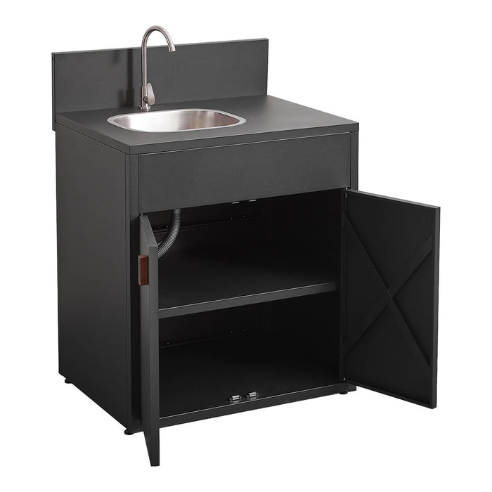 sweeek - Stalen buitenkeuken 3 modules met gasbarbecue 4 branders