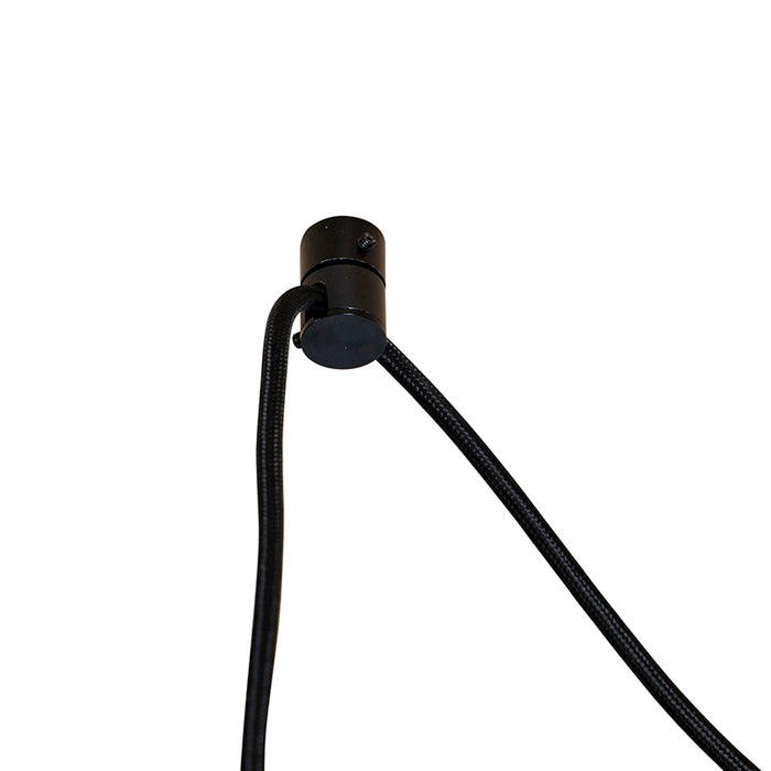 QAZQA Hanglamp zwart met rode kap en gouden binnenkant 35cm 3-lichts