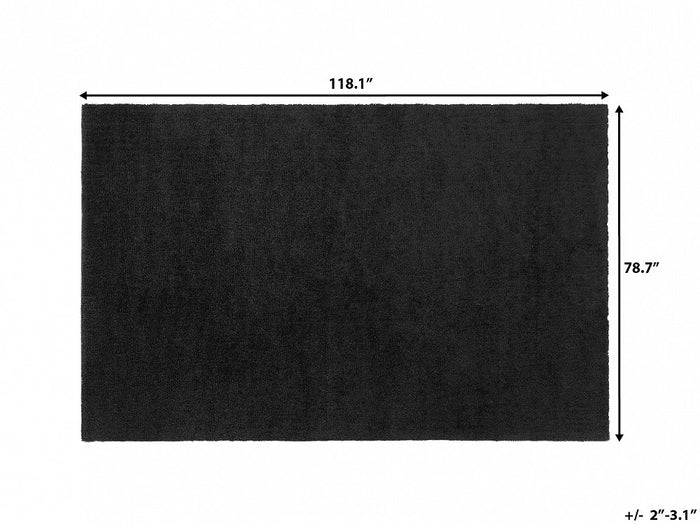 Beliani-DEMRE -Shaggy vloerkleed-Zwart-200 x 300 cm-Polyester
