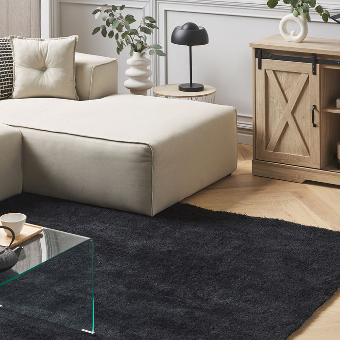 Beliani-DEMRE -Shaggy vloerkleed-Zwart-200 x 300 cm-Polyester