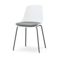 Nolon Nora-Liv eetkamerstoel wit met zeegrijs zitkussen - zwart