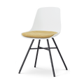 Nolon Noa-Liv eetkamerstoel wit met warm oker zitkussen - zwart