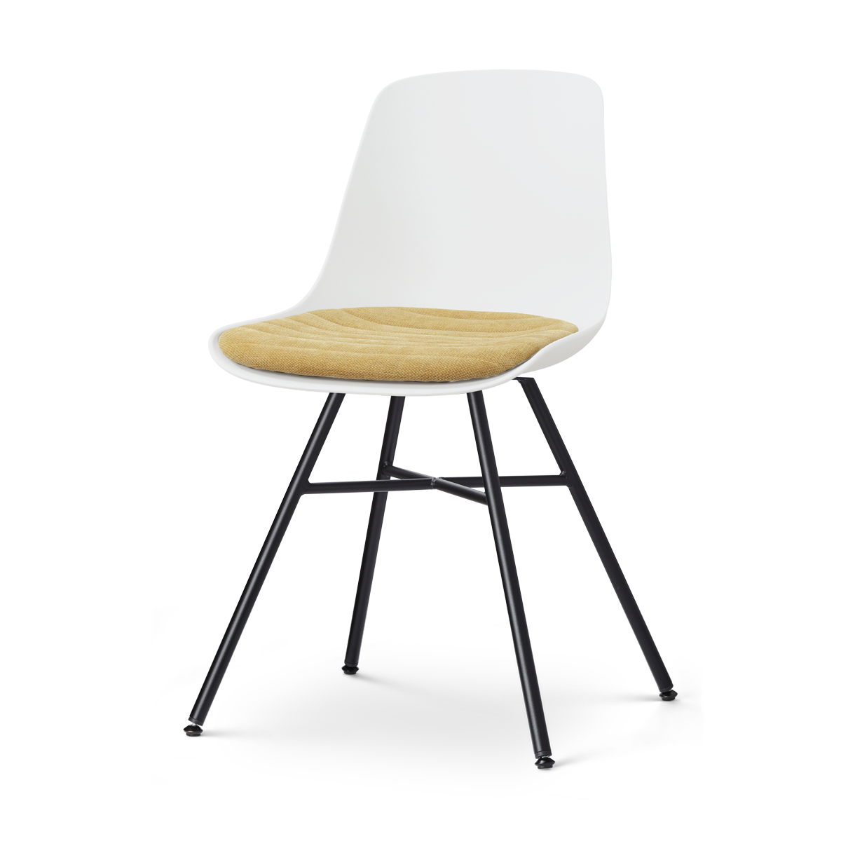 Nolon Noa-Liv eetkamerstoel wit met warm oker zitkussen - zwart