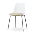 Nolon Nora-Liv eetkamerstoel wit met nougatbruin zitkussen - zwart