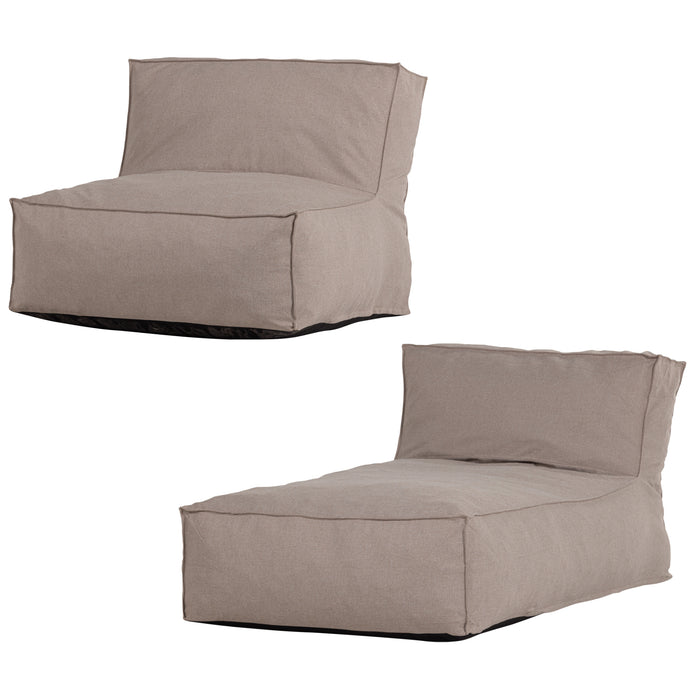 WOOOD Velora Tuin Ligbed & Loungestoel - Polyester - Zand - Set van 2
