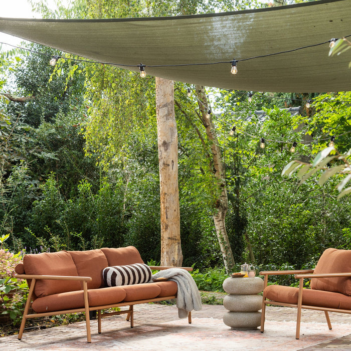 WOOOD Cavero Tuin 3-Zits Bank & Loungestoel - Aluminium - Terra