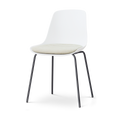 Nolon Nora-Liv eetkamerstoel wit met naturelbeige zitkussen - zwart