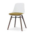 Nolon Nena-Liv eetkamerstoel wit met mosgroen zitkussen - walnoot