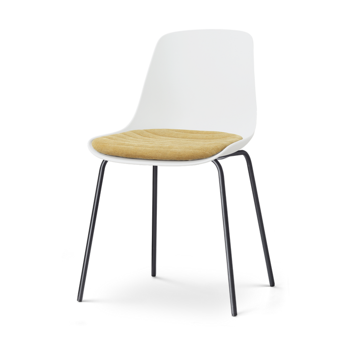 Nolon Nora-Liv eetkamerstoel wit met warm oker zitkussen - zwart
