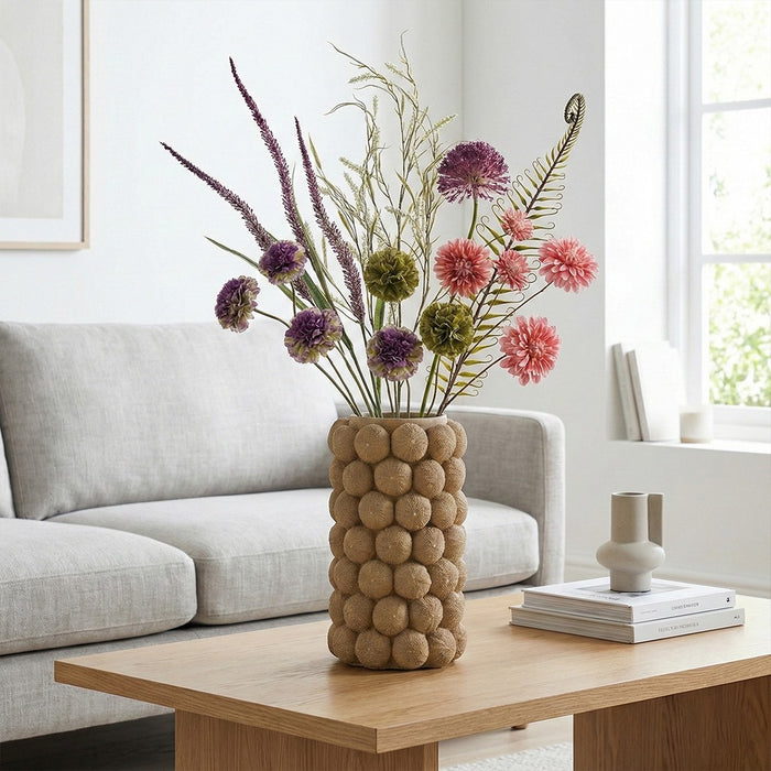 Fleurdirect Kunstbloem Zinnia - Groen|Paars -  - 0x90x0cm (BxHxD)