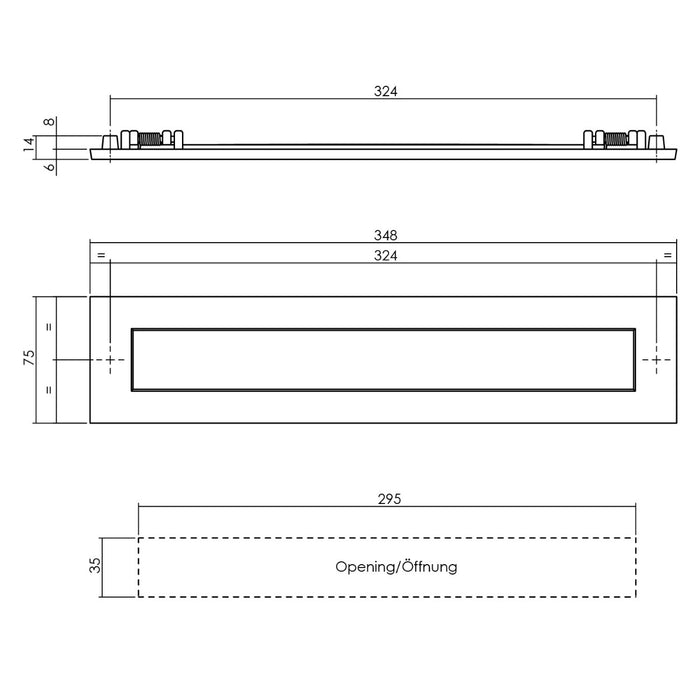 Intersteel Brievenbus met veer messing gelakt