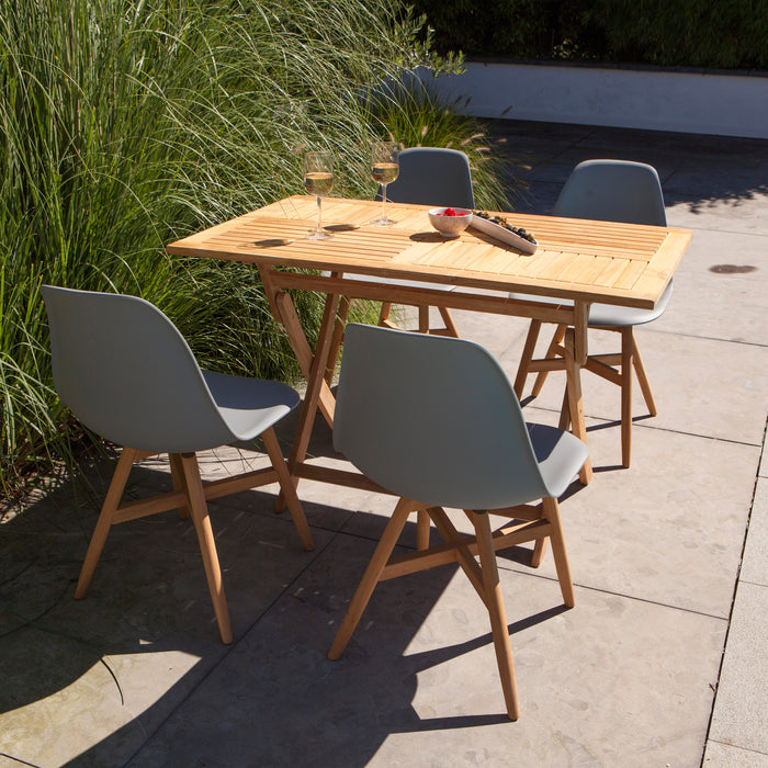 WOOOD Folding Inklaptafel Tuin - Teak - Naturel - 75x120x70