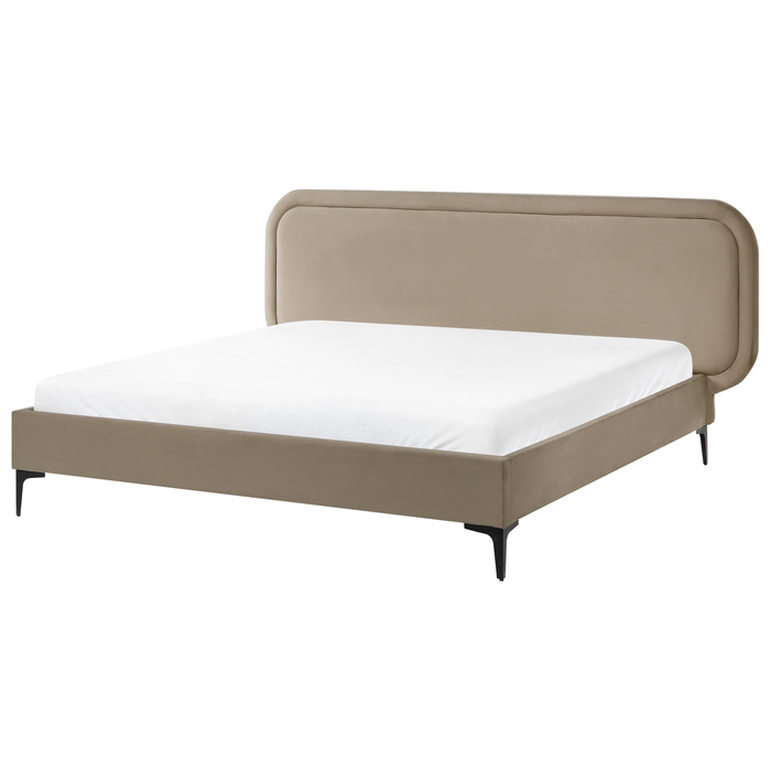 Beliani - SUZETTE - Tweepersoonsbed - Taupe - 160 x 200 cm - Polyester