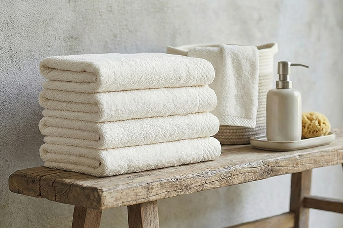 Eleganzzz Badgoedset 100% Katoen - ivory - 12-delig