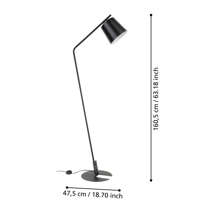 EGLO Oneda Vloerlamp - E27 - 160,5 cm - Zwart, Wit