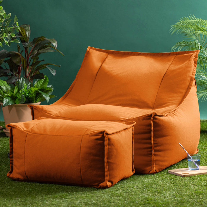 icon Alto Zitzak Fauteuil met Poef - Olefin Binnen en Buiten - Oranje