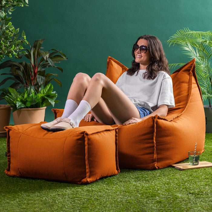 icon Alto Zitzak Fauteuil met Poef - Olefin Binnen en Buiten - Oranje