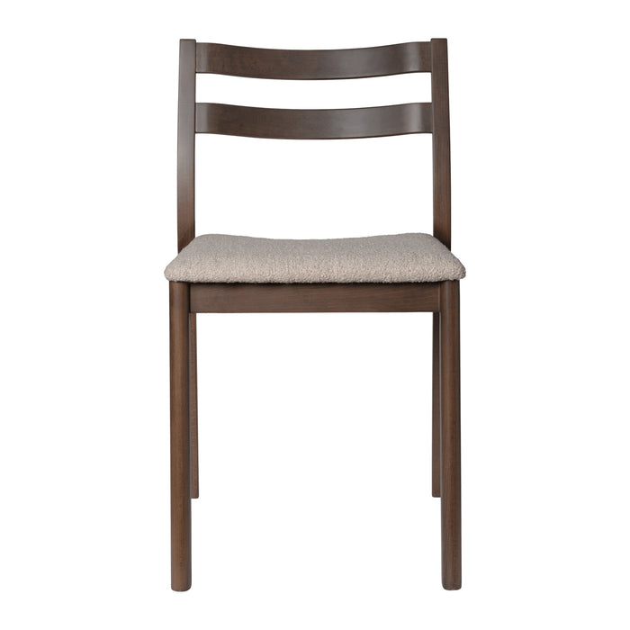 Ferm Living Boda Eetkamerstoel Soft Bouclé - Dark Stained Beech / Natural