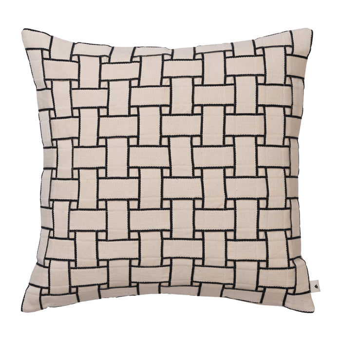 Ferm Living Lattice Kussenhoes - Off-White / Black
