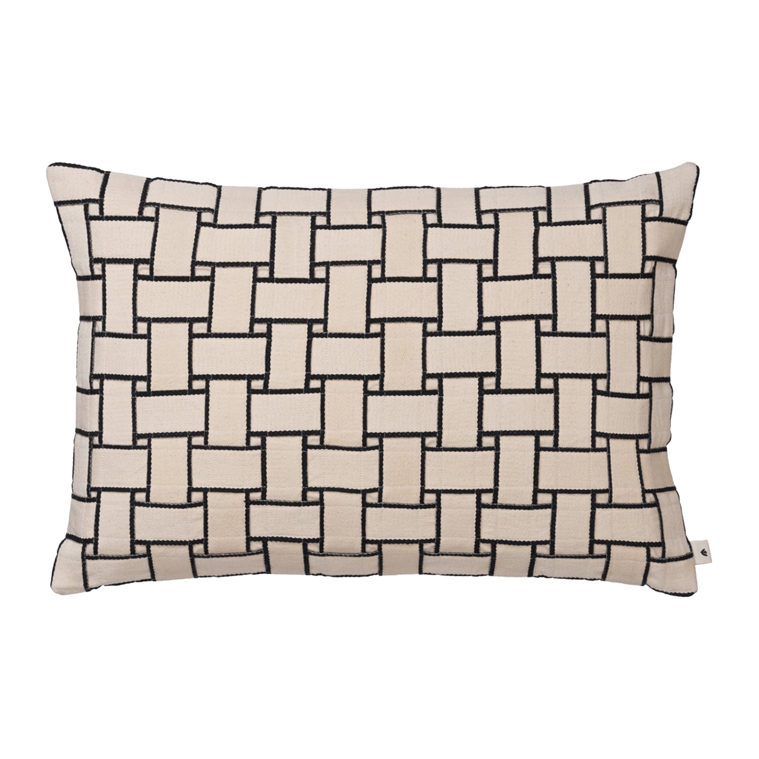 Ferm Living Lattice Kussenhoes - Rechthoekig - Off-White / Black