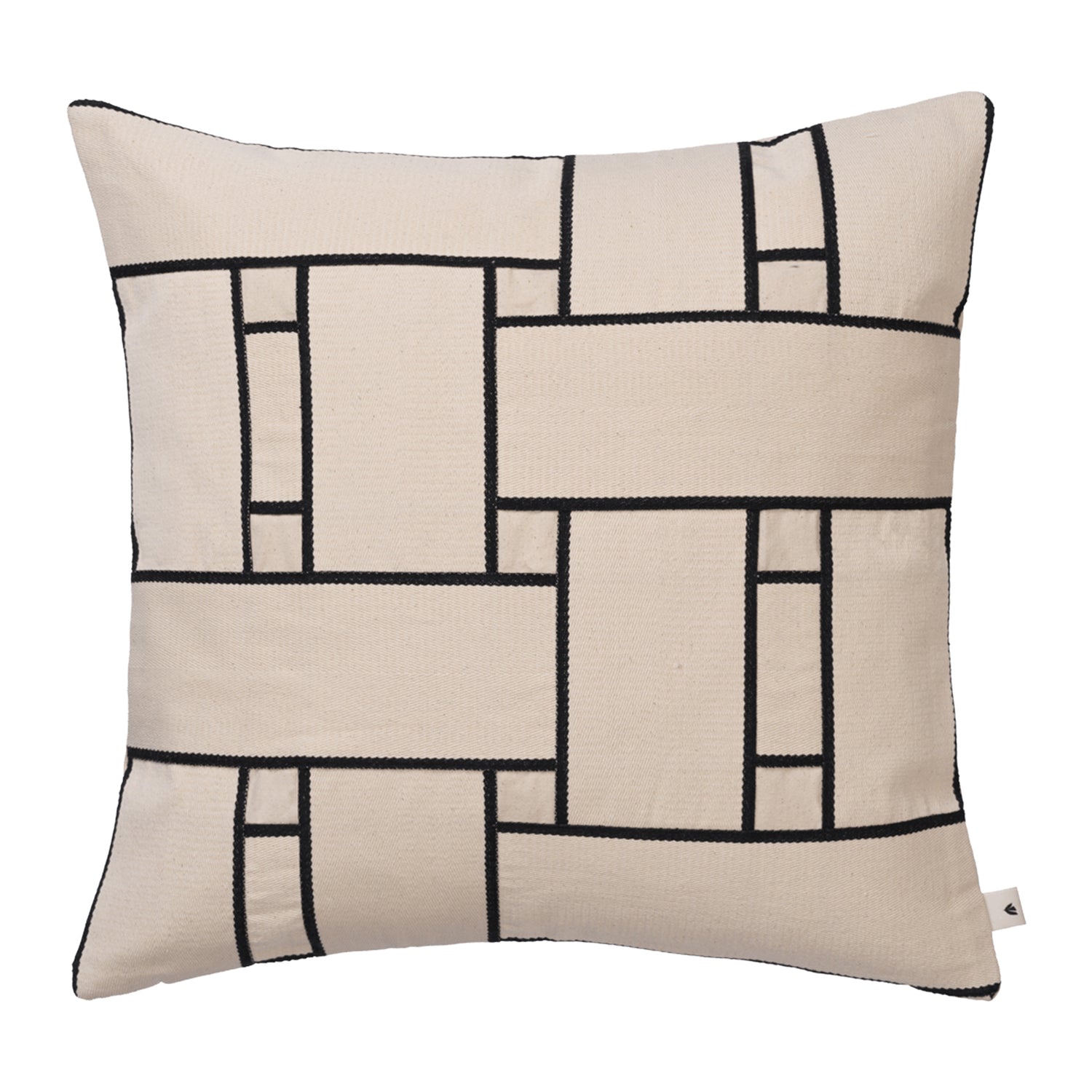 Ferm Living Lattice Offset Sierkussen - Off-White / Black