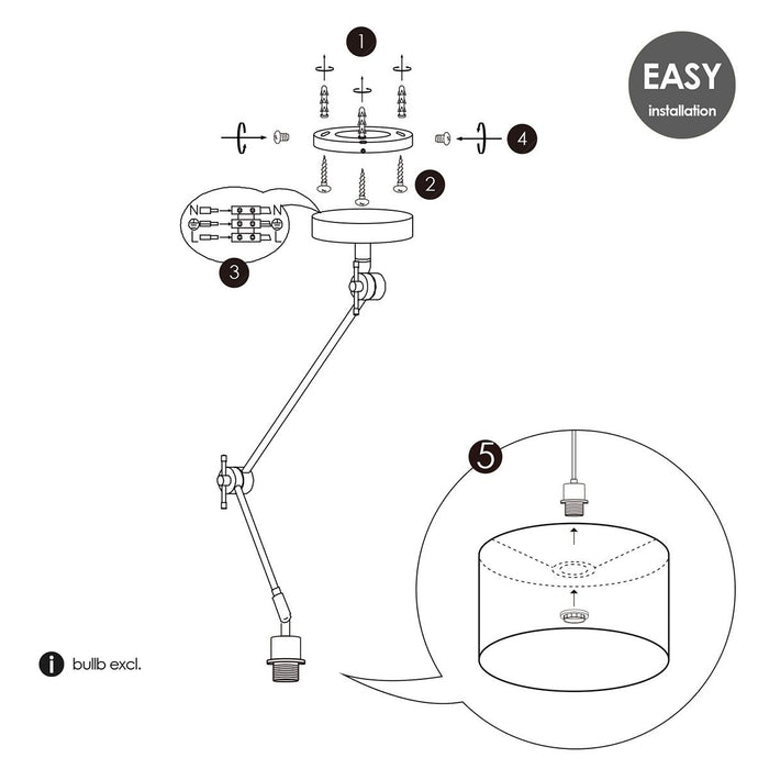 Home Sweet Home verlichtingspendel Shift 35|35|80cm - Geborsteld staal