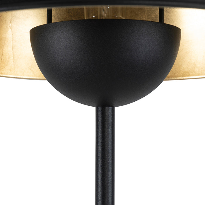 QAZQA Industriële vloerlamp zwart met goud 160 cm - Magnax
