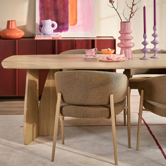 by fonQ Oakline Curve Eettafel B 180 cm - Natural