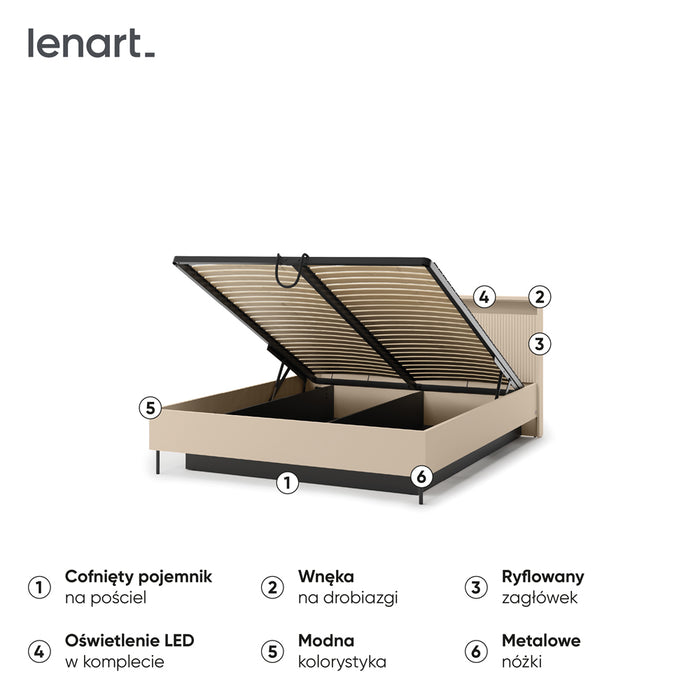 by fonQ Brive Bedframe met Verlichting - 160 x 200 cm