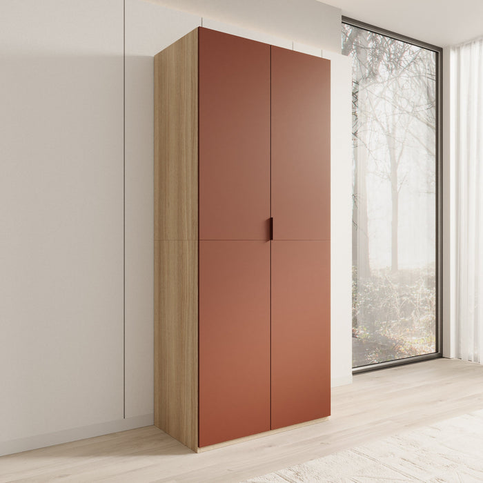 Meubella - Montclair - Kledingkast - Terracotta|Eiken - 90x53x215 cm