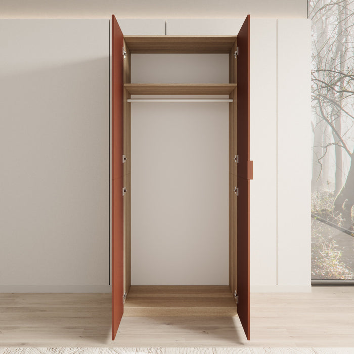 Meubella - Montclair - Kledingkast - Terracotta|Eiken - 90x53x215 cm