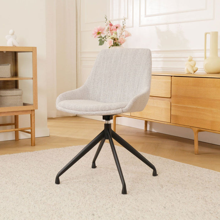 Nolon Nola-Isa Eetkamerstoel Beige Gemêleerd - Draaibaar Zwart
