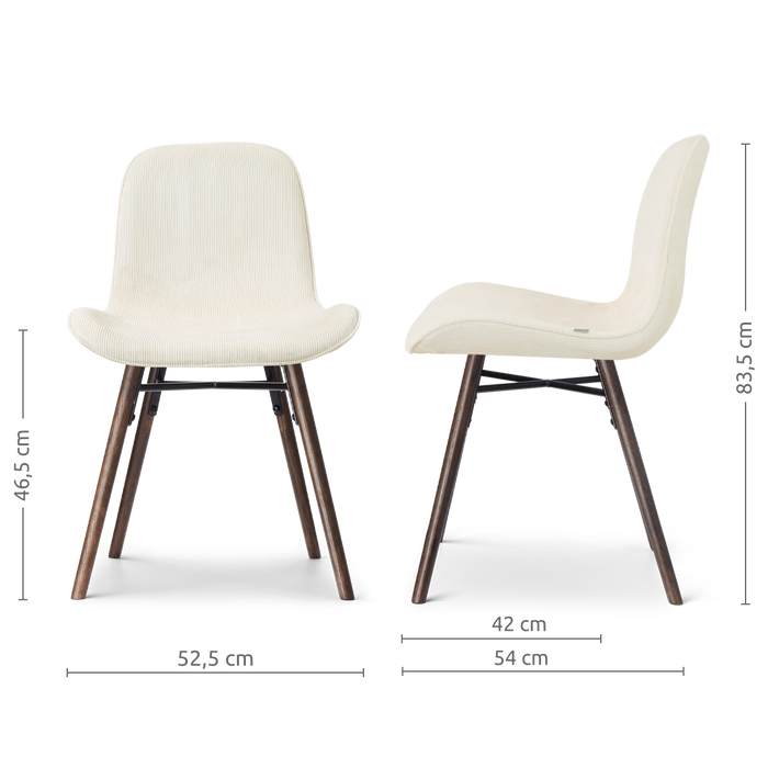 Nolon Nena-Fé Eetkamerstoel Rib Beige - Walnoot Houten Onderstel