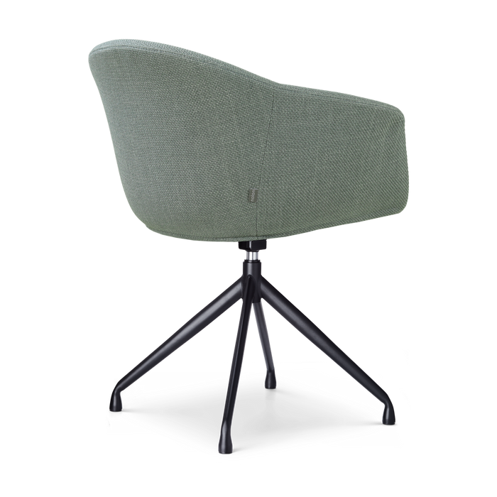 Nolon Nola-Otis Draaibare Eetkamerstoel Saliegroen - Zwart Onderstel