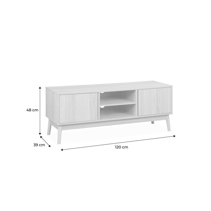 sweeek - TV-meubel met houteffect 2 deuren 120 cm