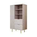 Meubella - Vitrinekast Nicola - Beige - 80 cm - Laag
