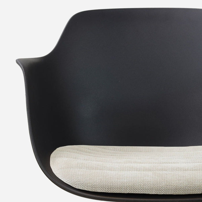 Nolon Nena-Liz Eetkamerstoel Zwart met Naturelbeige Zitkussen  Houten